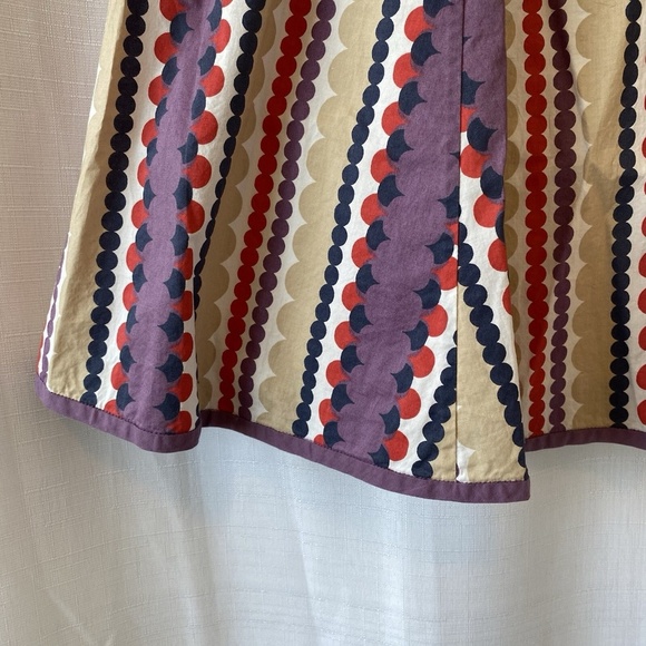 Boden Fit And Flare Womens 10L Purple Tan Stipe Flared A-Line Boho - Picture 3 of 12